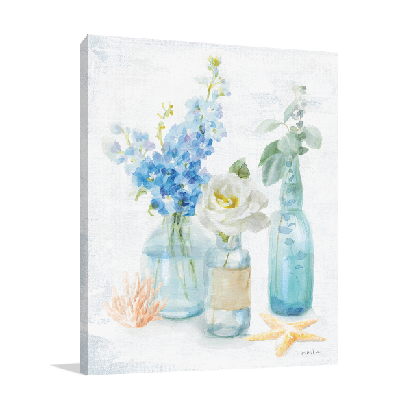 Beach Cottage Florals II Wall Art Print