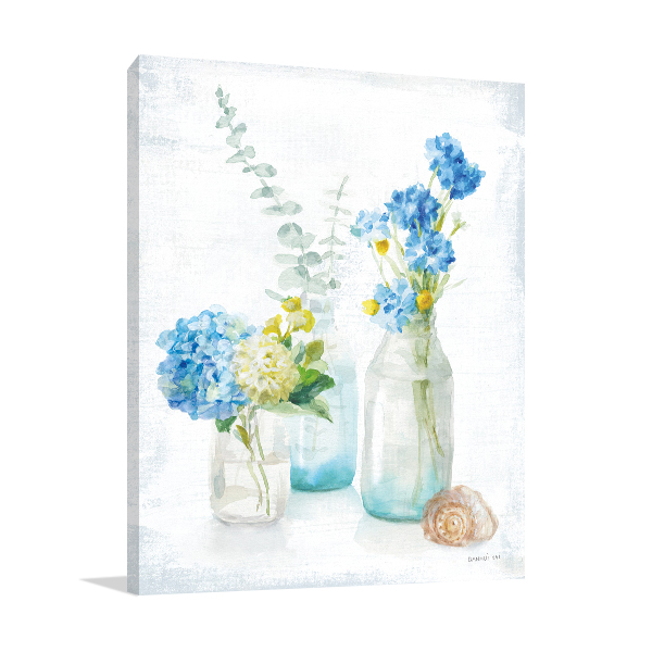 Beach Cottage Florals III Wall Art Print