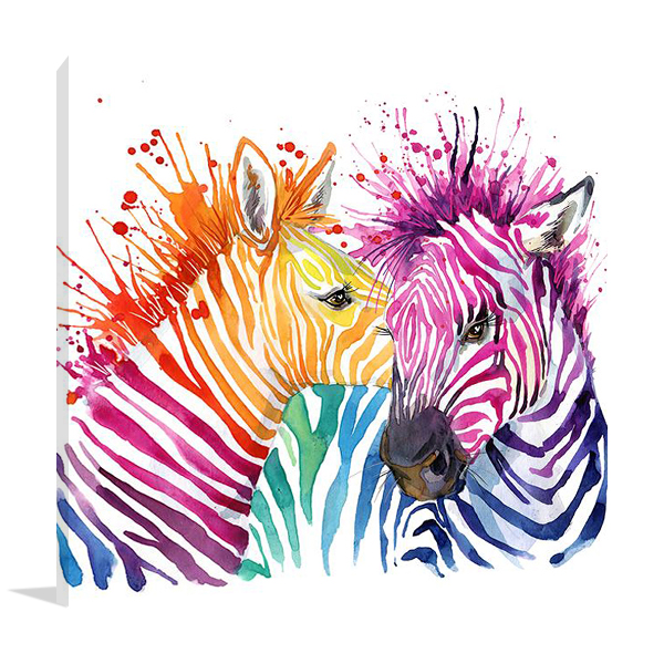 Colorful Zebra Wall Art Print