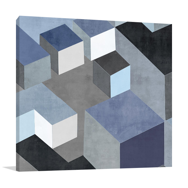 Cubic in Blue II Wall Art Print