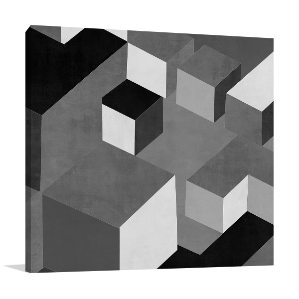 Cubic in Grey I Wall Art Print