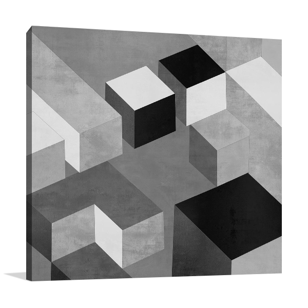 Cubic in Grey II Wall Art Print