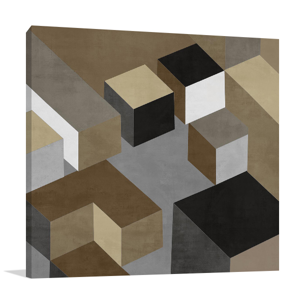 Cubic in Neutral I Wall Art Print