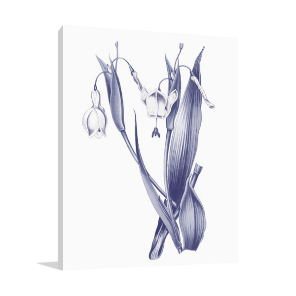 Dark Blue Botanical II Wall Art Print