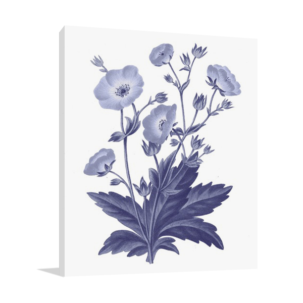 Dark Blue Botanical VI Wall Art Print