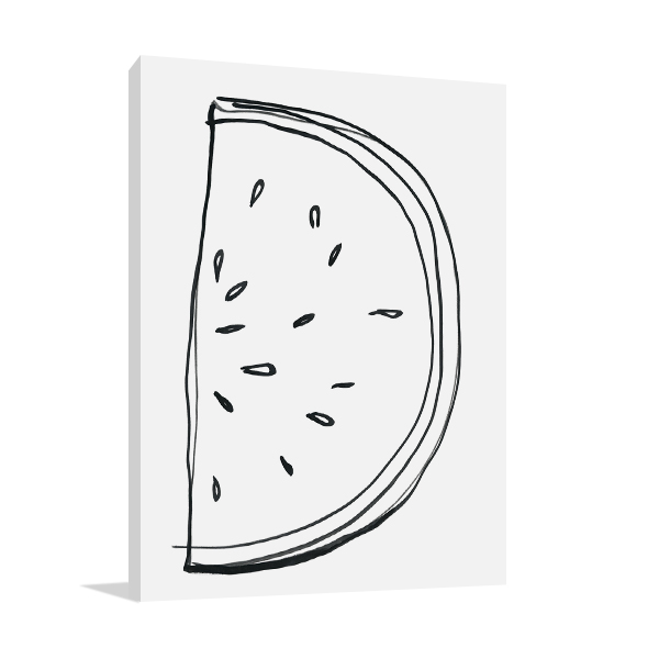 Fruit Contour Watermelon Wall Art Print