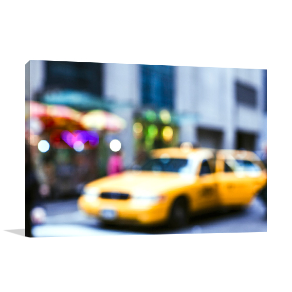 Lights of the City Taxi Wall Art Print