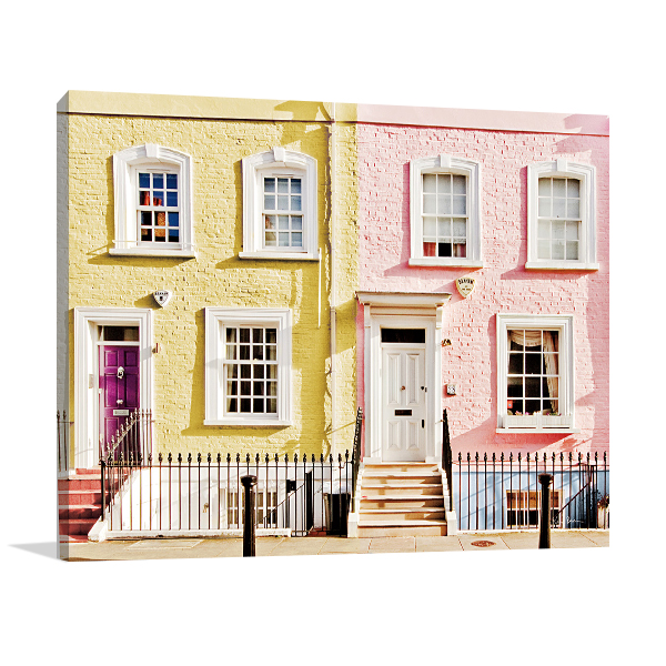 London Houses Spring Wall Art Print