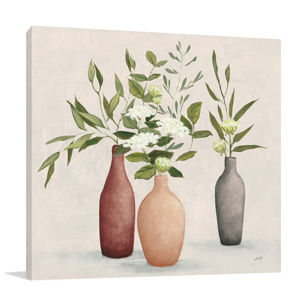 Natural Bouquet I Gray Wall Art Print