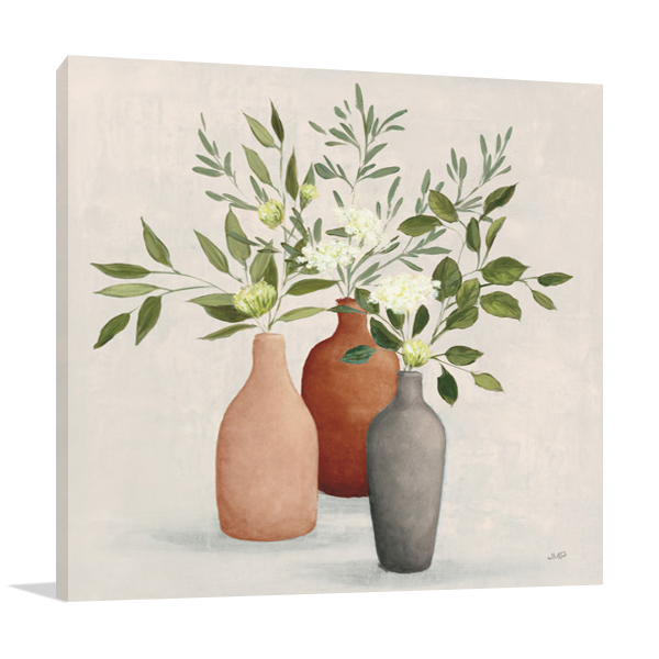 Natural Bouquet II Gray Wall Art Print