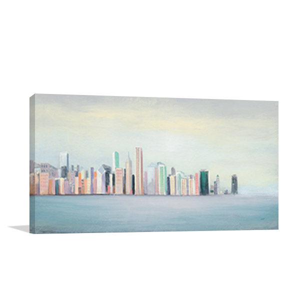 New York Skyline Blue Wall Art Print