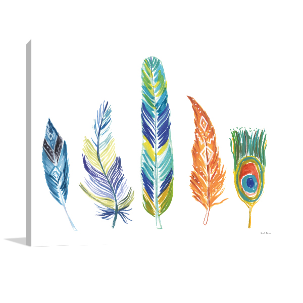 Rainbow Feathers III Wall Art Print