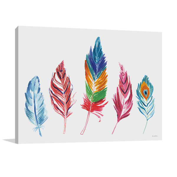 Rainbow Feathers IV Wall Art Print