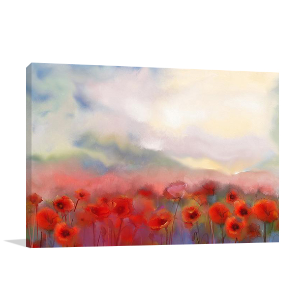 Red Poppy Flowers Wall Art Print