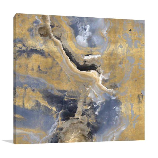 Stone With Gold and Gray I Wall Art Print