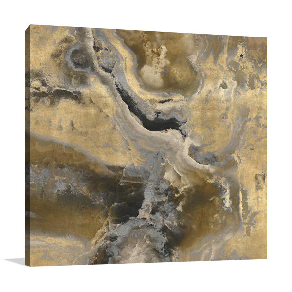 Stone With Gold and Gray II Wall Art Print