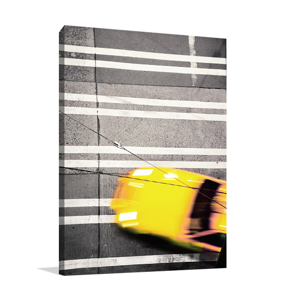 Taxi Crosswalk Wall Art Print