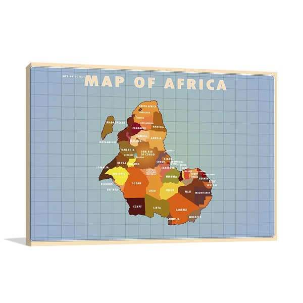 Upside Down Africa Wall Art Print