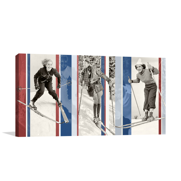 Vintage Skiing Wall Art Print