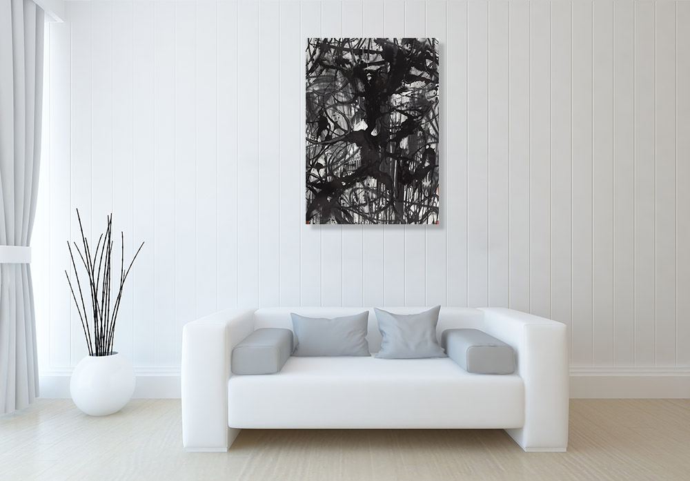 Black and White Print on Canvas