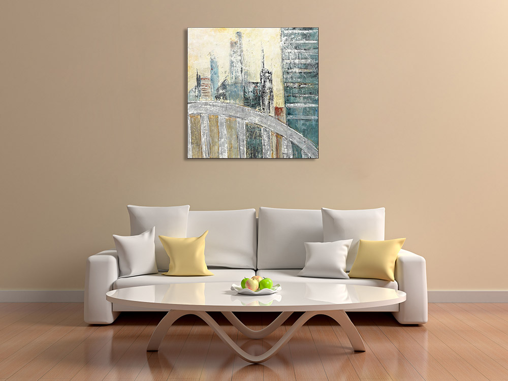 Building Paintings on Canvas Print