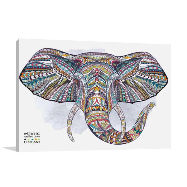 African Ethnic Elephant Wall Print