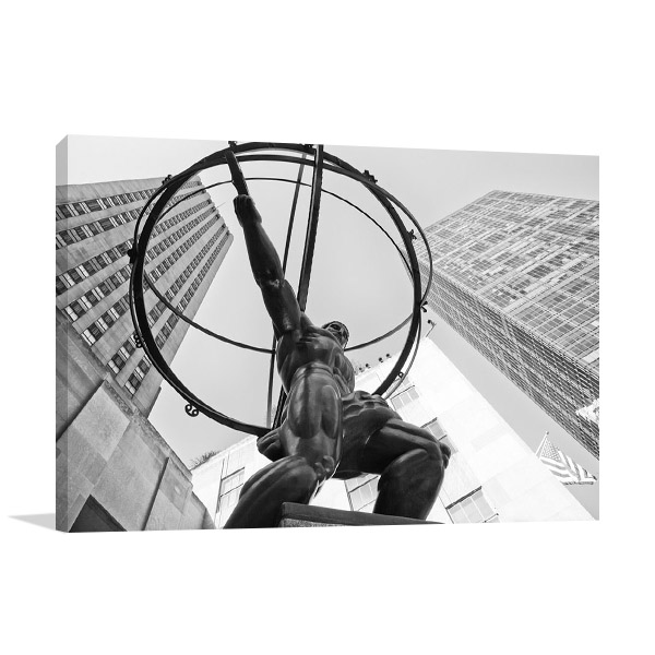 Atlas Statue Rockefeller Center Wall Art Print