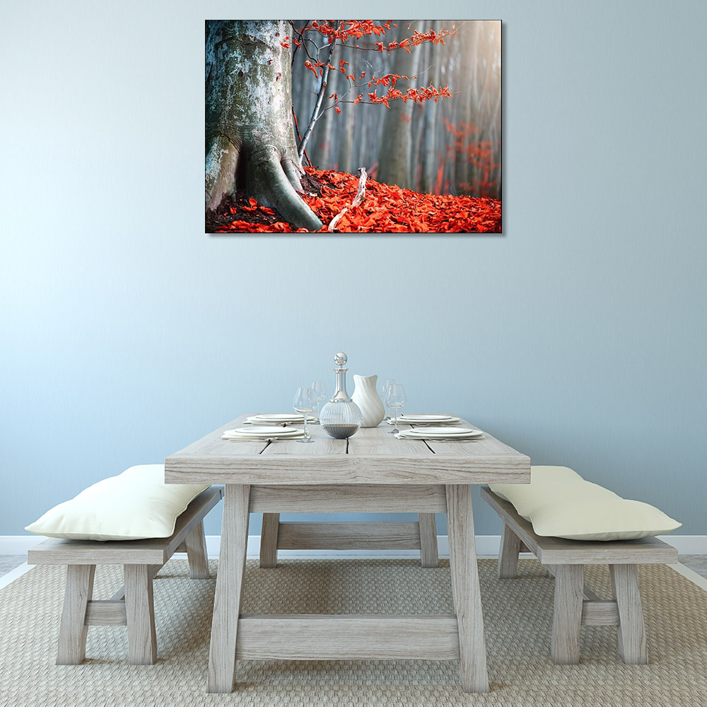 Orange Autumn Print Canvas