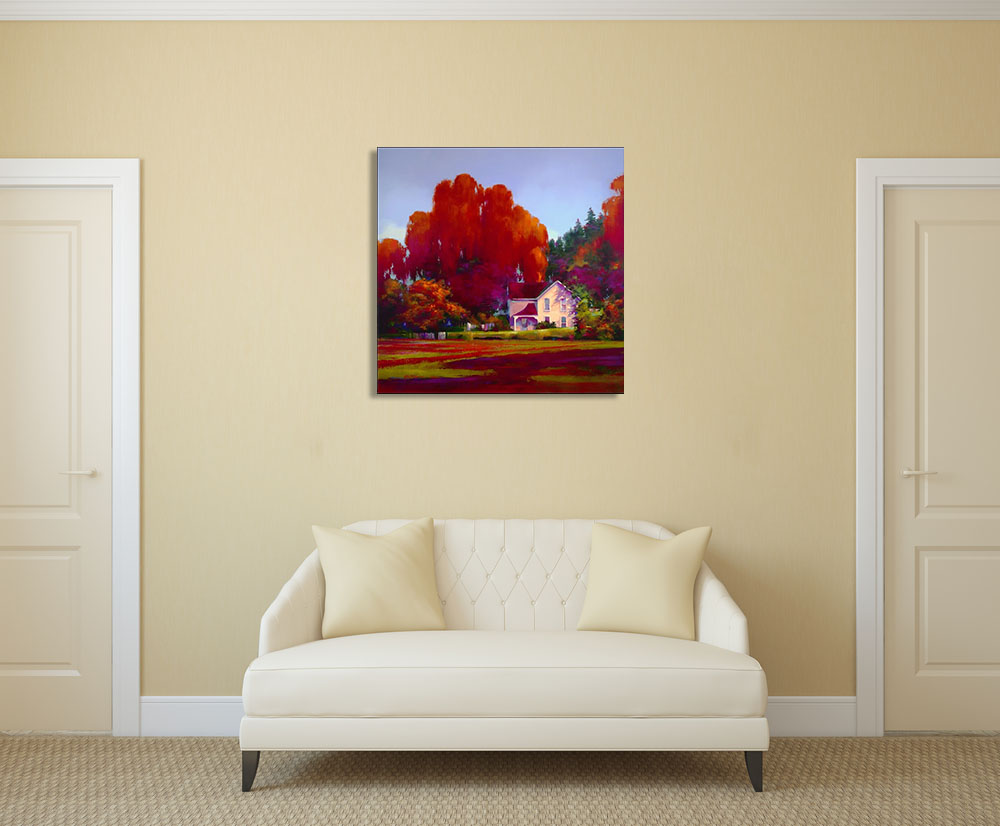 Square Red Art Print on Canvas