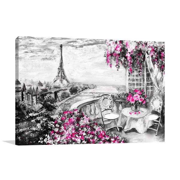Balcony View of Paris in Canvas Art