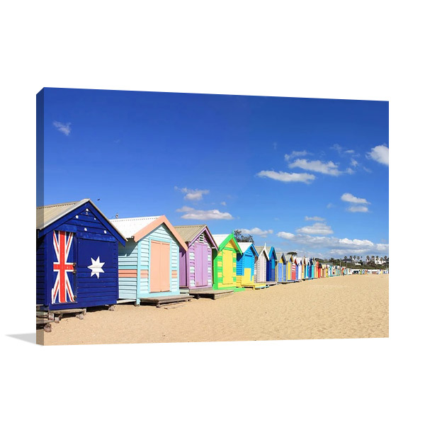 Beach Boxes Melbourne Australia Print