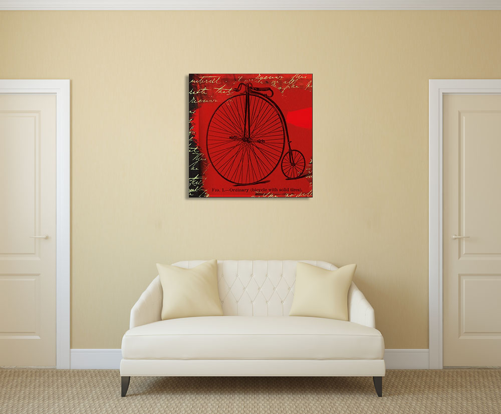 Square Red Print on Canvas