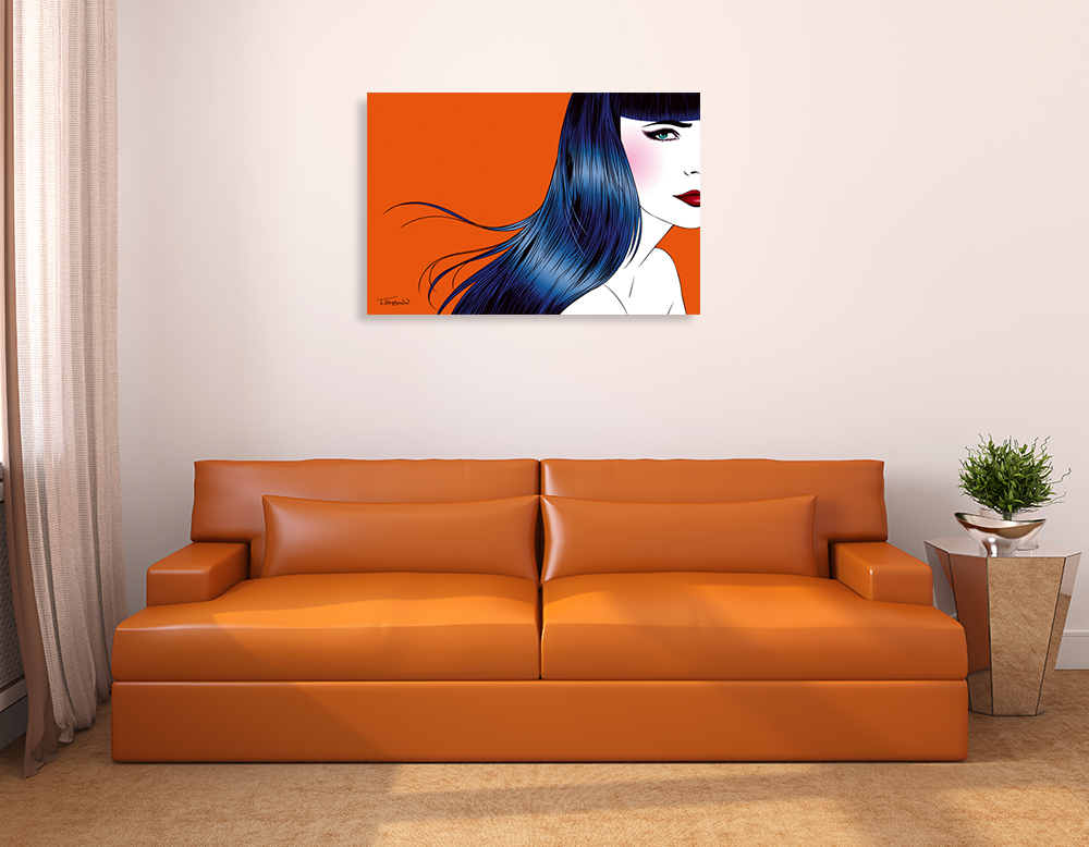 Orange Landscape Print Canvas