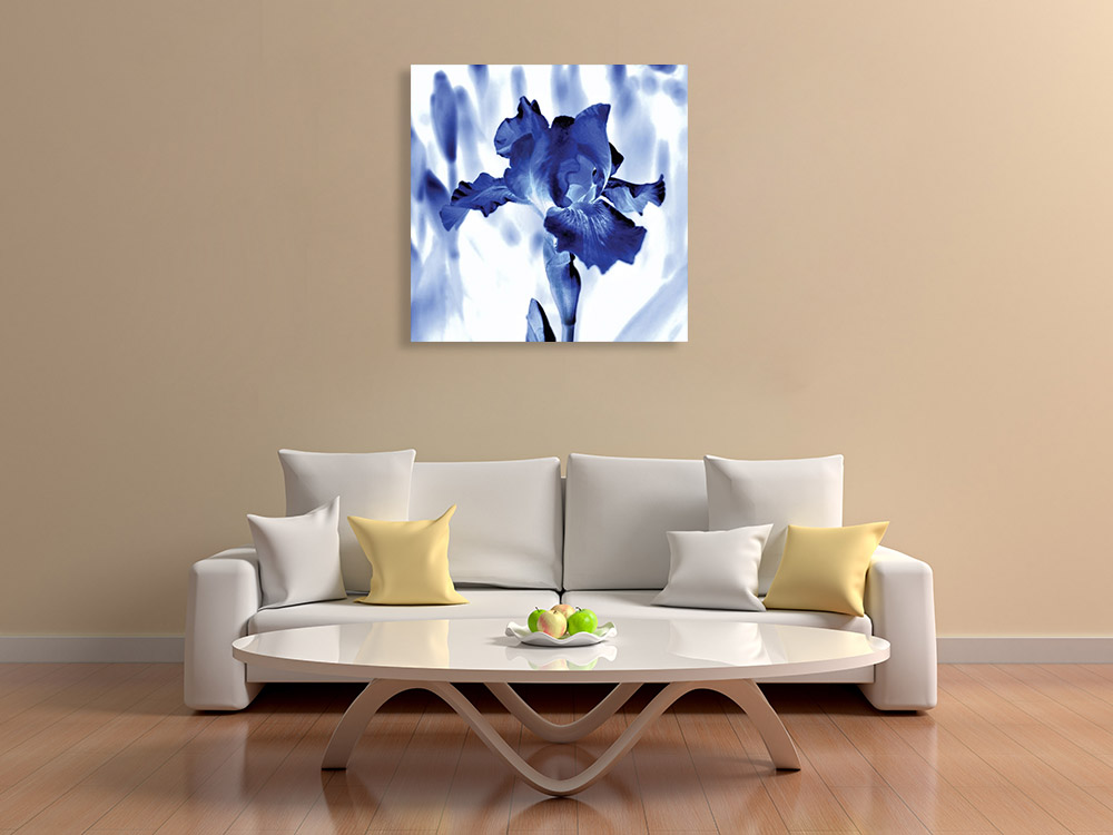 Blue Square Print on Canvas