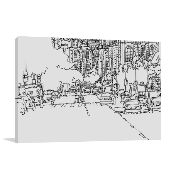 Boston City Line Canvas Art Print