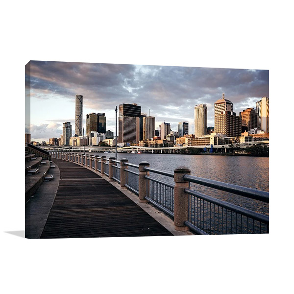 Australia Brisbane City Skyline Canvas Print