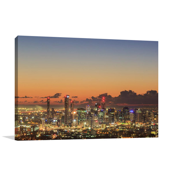Brisbane City Sunrise Print on Canvas
