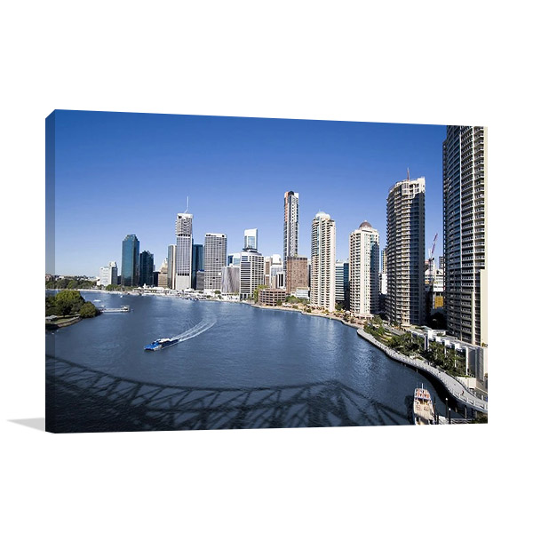 Brisbane Skyline Wall Canvas Print