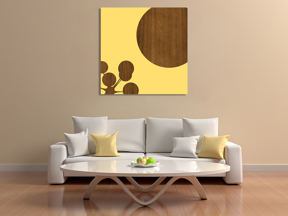 Abstract Circles Yellow Canvas Print