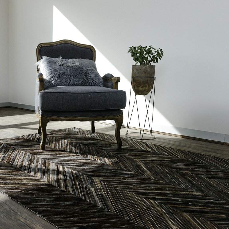 Nordic Black Geometric Modern Rugs