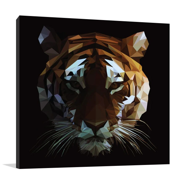 Digital Tiger Canvas Wall Art Print