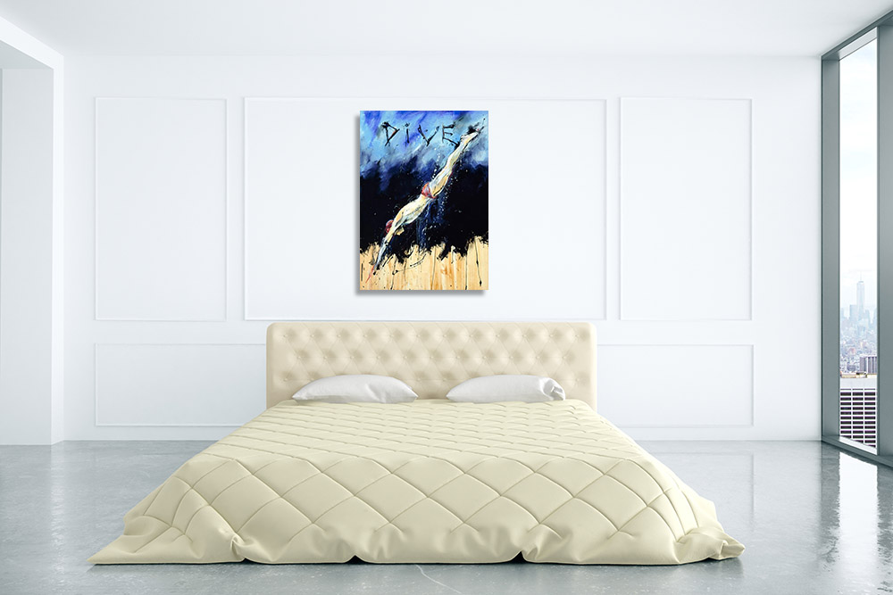 Canvas Art Print Blue Gold