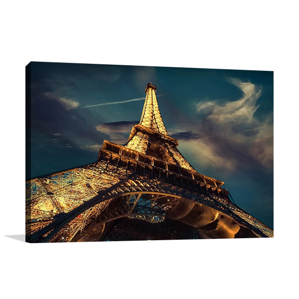 Eiffel Tower at Night Wall Art Print