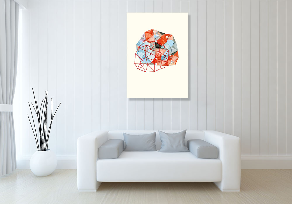 Contemporary Abstract Shapes Print Canvas