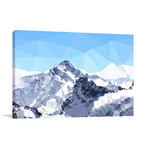 Faceted Snowy Peak Canvas Print