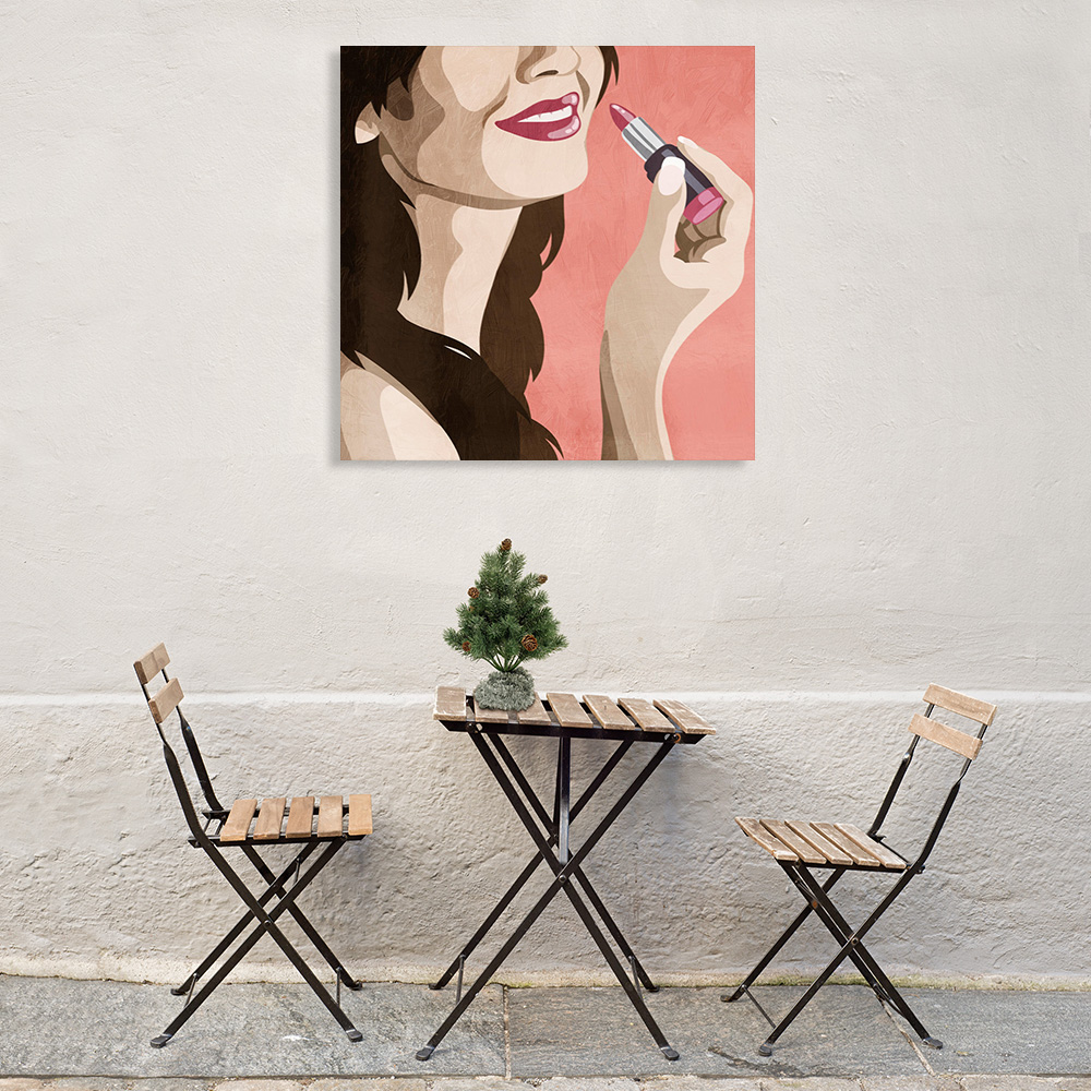 Pink Lipstick Fashion Wall Art Print