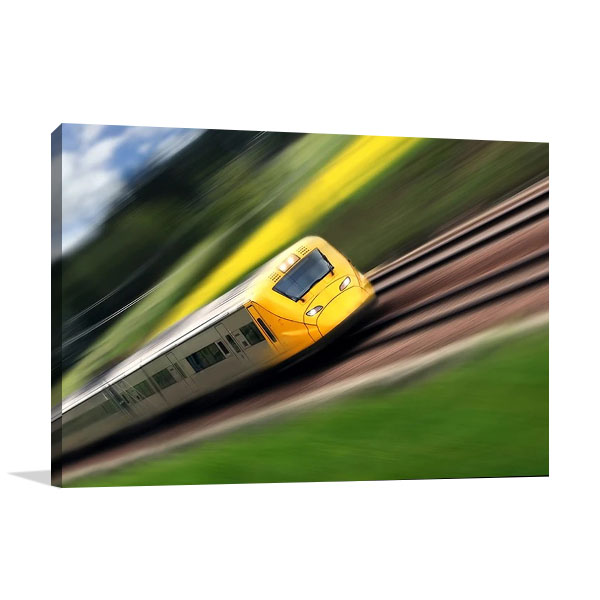 Fast Moving Train Print Canvas