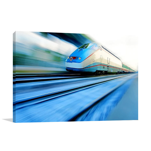 Moving Train Print on Canvas