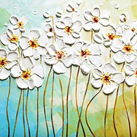 Hand Painted Floral Oil Paintings on Canvas