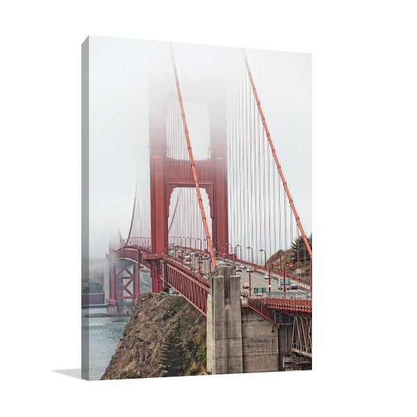 Golden Gate Bridge in Fog Wall Art Print